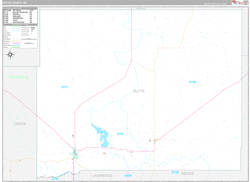 Butte County, SD Wall Map Premium Style 2024