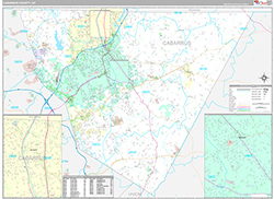 Cabarrus County Wall Map Premium Style 2026