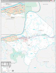 Cabell County Wall Map Premium Style 2026
