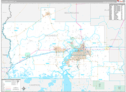 Calcasieu County Wall Map Premium Style 2026