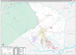 Caldwell County Wall Map Premium Style 2026