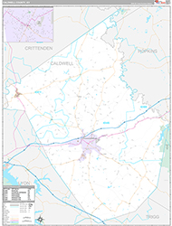 Caldwell County, KY Wall Map Premium Style 2026