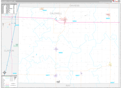 Caldwell County, MO Wall Map Premium Style 2024