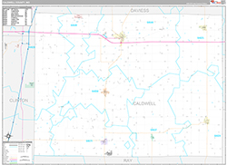 Caldwell County, MO Wall Map Premium Style 2026