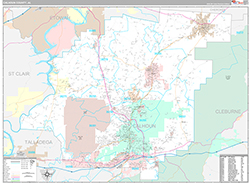 Calhoun County Wall Map Premium Style 2026