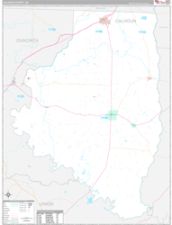 Calhoun County, AR Wall Map Premium Style 2024