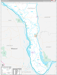 Calhoun County, IL Wall Map Premium Style 2026