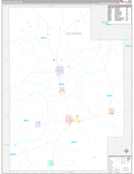 Calhoun County, MS Wall Map Premium Style 2024