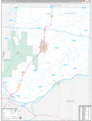Callaway County, MO Wall Map Premium Style 2024