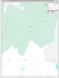 Camas County, ID Wall Map Premium Style 2024