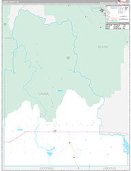 Camas County, ID Wall Map Premium Style 2026