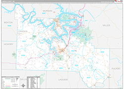 Camden County Wall Map Premium Style 2026