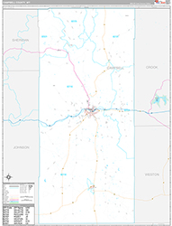 Campbell County Wall Map Premium Style 2026