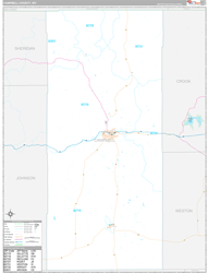 Campbell County, WY Wall Map Premium Style 2024