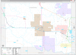 Canadian County, OK Wall Map Premium Style 2024