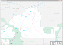 Carbon County, MT Wall Map Premium Style 2023