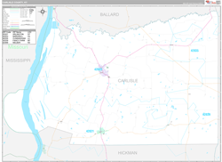 Carlisle County, KY Wall Map Premium Style 2024