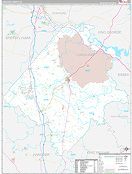 Caroline County Wall Map Premium Style 2026