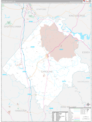 Caroline County, VA Wall Map Premium Style 2024