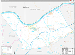Carroll County Wall Map Premium Style 2026