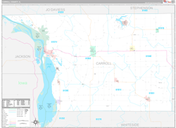 Carroll County, IL Wall Map Premium Style 2024