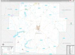 Carroll County, OH Wall Map Premium Style 2024
