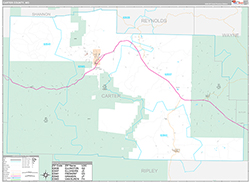 Carter County, MO Wall Map Premium Style 2026