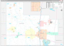 Carter County, OK Wall Map Premium Style 2024