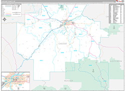 Cascade County Wall Map Premium Style 2026