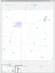 Cass County, IA Wall Map Premium Style 2024