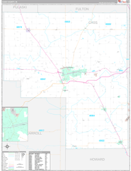 Cass County, IN Wall Map Premium Style 2024