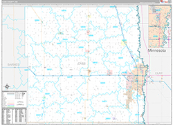 Cass County, ND Wall Map Premium Style 2026