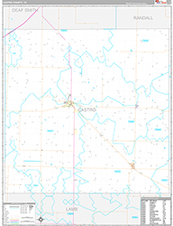 Castro County Wall Map Premium Style 2026