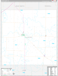 Castro County, TX Wall Map Premium Style 2024