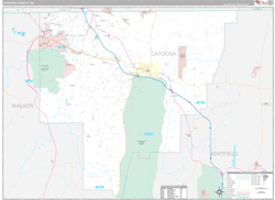 Catoosa County, GA Wall Map Premium Style 2024
