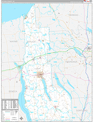 Cayuga County Wall Map Premium Style 2026
