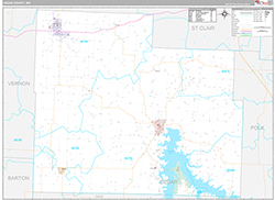 Cedar County Wall Map Premium Style 2026