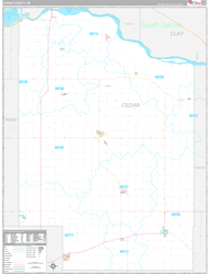 Cedar County, NE Wall Map Premium Style 2023