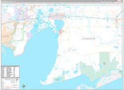Chambers County Wall Map Premium Style 2026