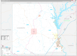 Chambers County, AL Wall Map Premium Style 2024
