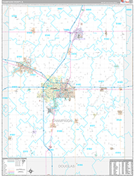 Champaign County Wall Map Premium Style 2026
