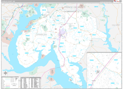 Charles County, MD Wall Map Premium Style 2024