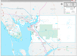 Charlotte County Wall Map Premium Style 2026