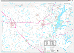 Chatham County Wall Map Premium Style 2026