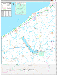 Chautauqua County Wall Map Premium Style 2026