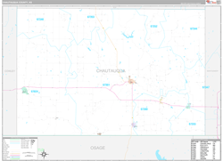 Chautauqua County, KS Wall Map Premium Style 2024