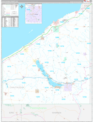 Chautauqua County, NY Wall Map Premium Style 2024