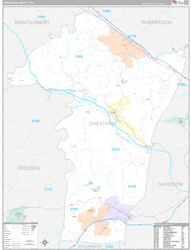 Cheatham County, TN Wall Map Premium Style 2024