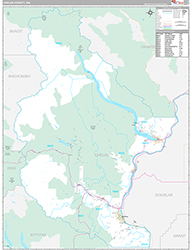 Chelan County Wall Map Premium Style 2026
