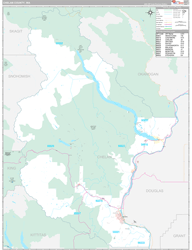 Chelan County, WA Wall Map Premium Style 2024